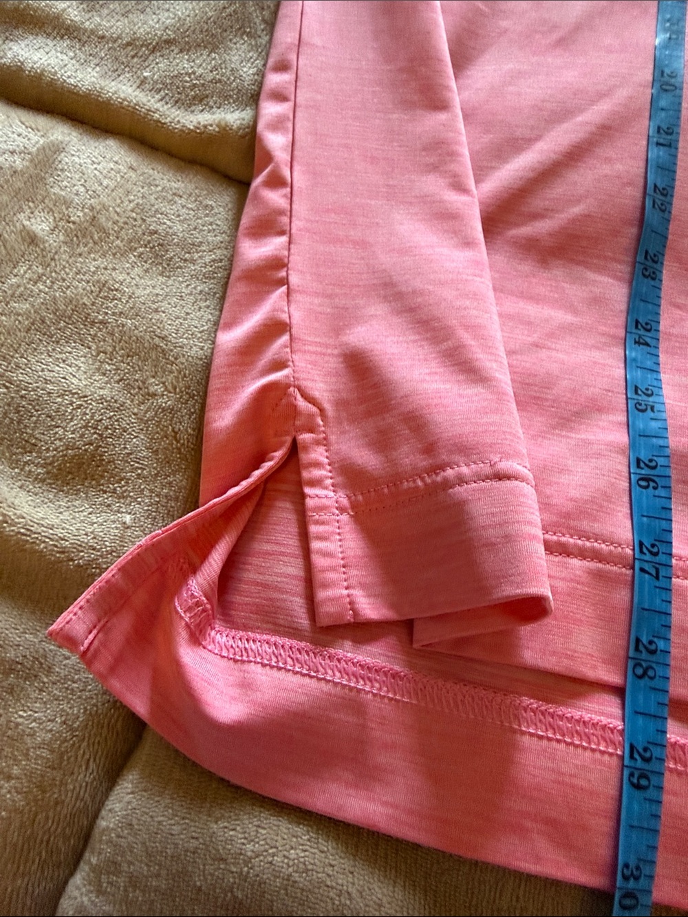 FootJoy Men's Heathered Coral Pink Golf Polo - Picture 8 of 8